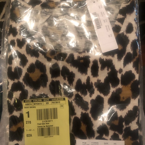 NWT J. Crew Vintage Cotton leopard T-shirt - Picture 2 of 2